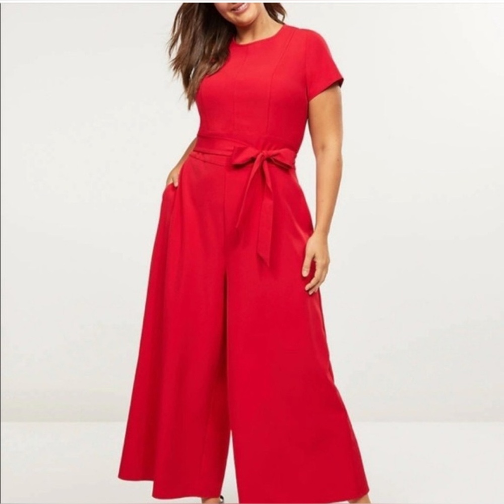 Lane Bryant - Gorgeous red wide leg jumpsuit - size 18 -